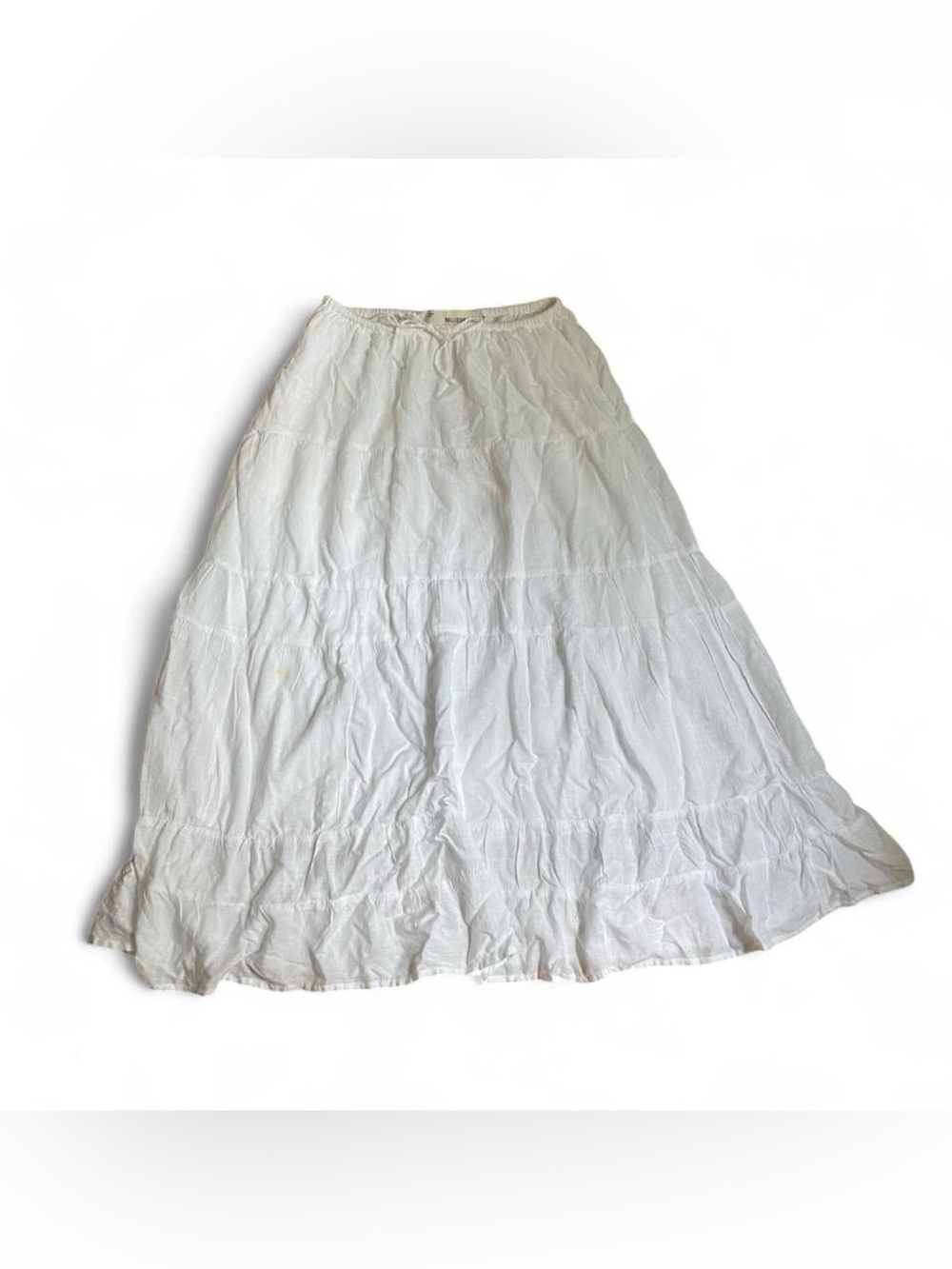 White Hollister Tiered Maxi Skirt with Drawstring waist